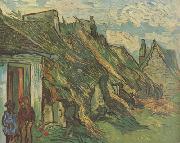 Vincent Van Gogh Thatched Sandstone Cottages in Chaponval (nn04) Spain oil painting artist